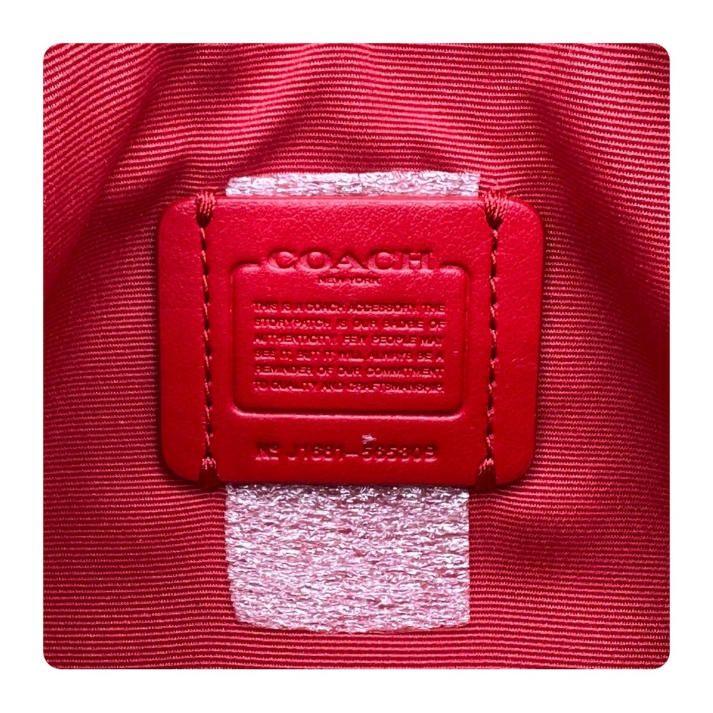 ★ Coach RARE Western Rivets Wristlet - Red/Silver ★ - Picture 9 of 16